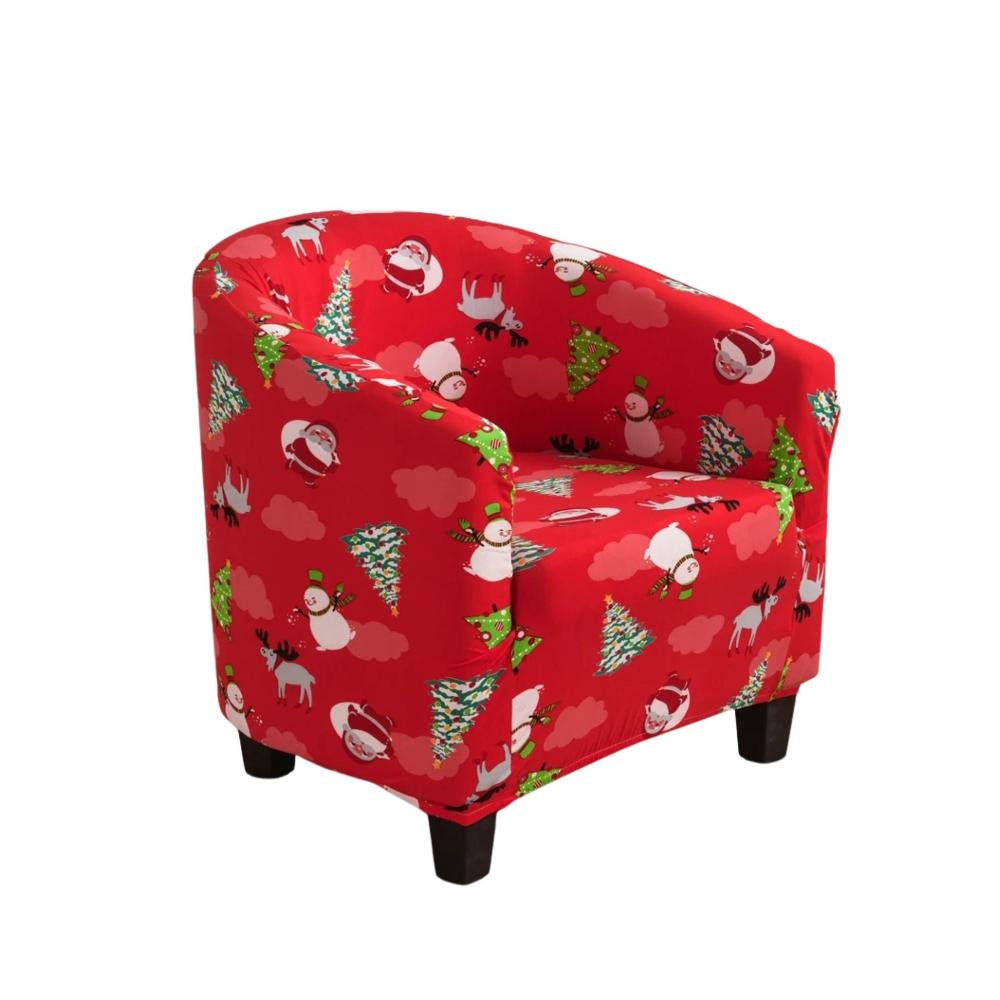 Sofa Cover Red Christmas Design Dust Proof Chair Tub Slipcover Decor Slipcovers