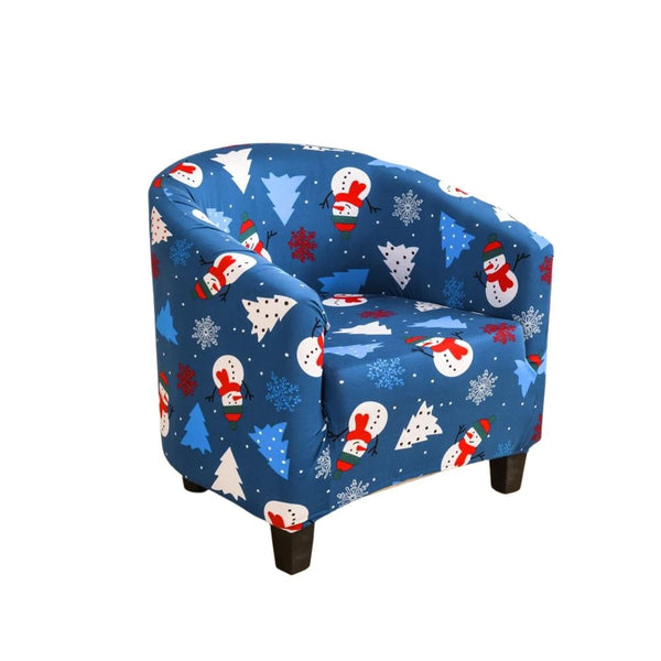 Sofa Cover Blue Christmas Design Dust Proof Chair Tub Slipcover Decor Slipcovers
