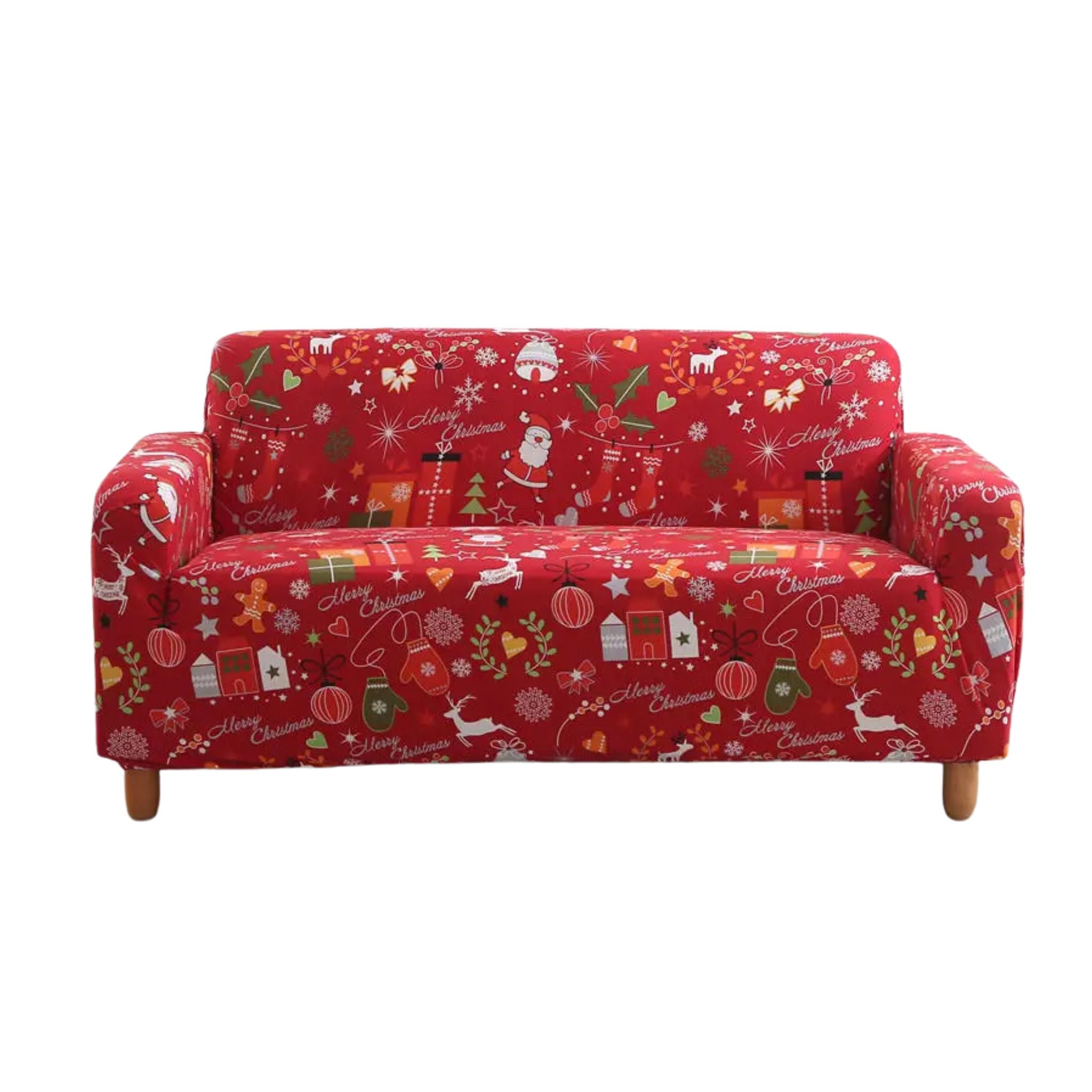 Sofa Cover Red Festive Christmas Design Stretchable Non Slip Slipcover For Furniture Slipcovers