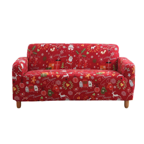 Sofa Cover Red Festive Christmas Design Stretchable Non Slip Slipcover For Furniture Slipcovers