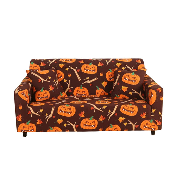 Sofa Cover Halloween Pumpkin Design Stretchable Non Slip Slipcover For Slipcovers