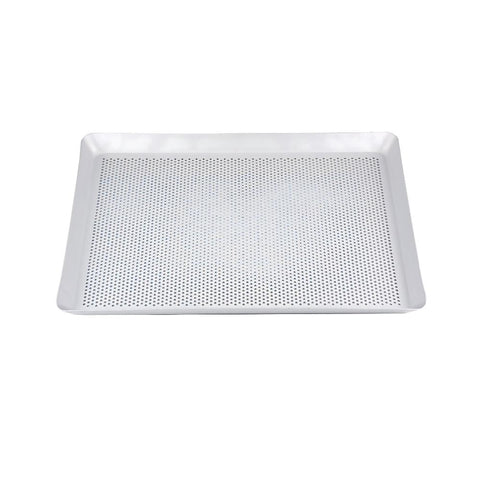 Baking Tray Silver 1 Piece Rectangular Perforated Oven Pastry Sheet Pan Baking Trays