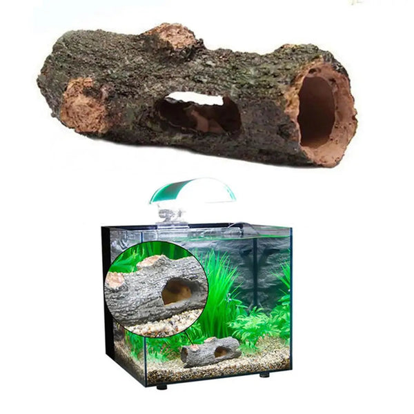 Aquarium Hollow Tree Tunnel Cave Ornament For Fish Shrimp Turtle Hiding Shelter Aquariums