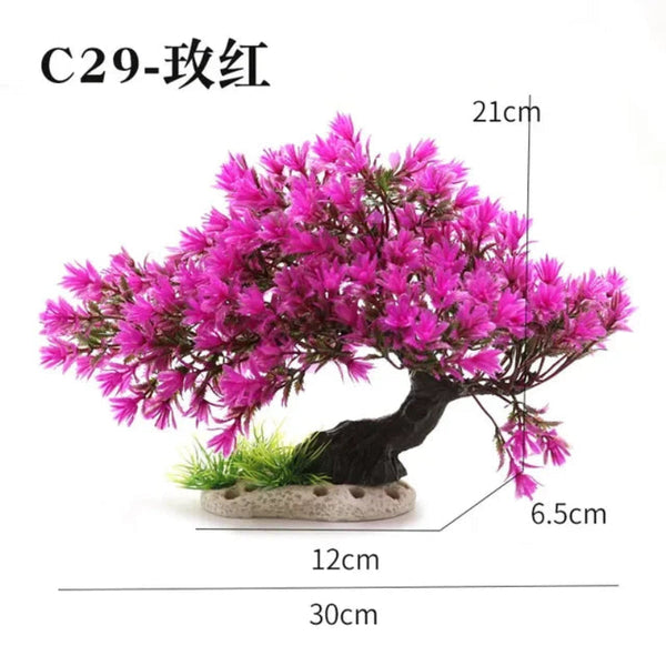 Aquarium Ornaments Simulation Plants Fish Tank Landscaping Decorations Plastic Water Flowers Trees Rocks Accessories Aquariums