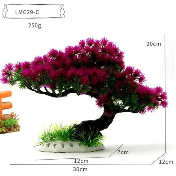 Aquarium Ornaments Simulation Plants Fish Tank Landscaping Decorations Plastic Water Flowers Trees Rocks Accessories Aquariums