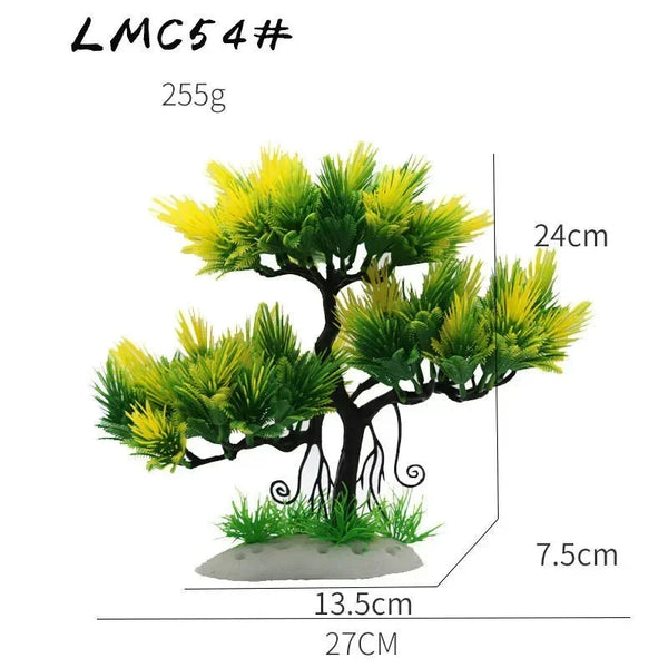 Aquarium Ornaments Simulation Plants Fish Tank Landscaping Decorations Plastic Water Flowers Trees Rocks Accessories Aquariums