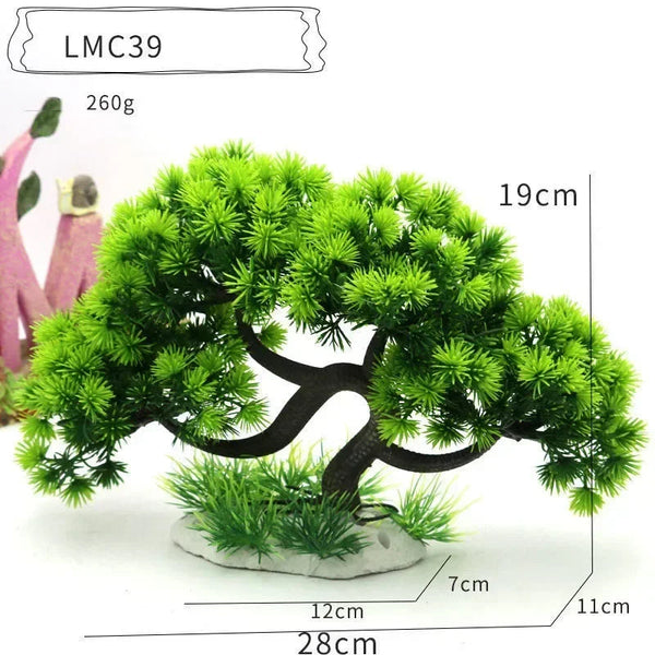 Aquarium Ornaments Simulation Plants Fish Tank Landscaping Decorations Plastic Water Flowers Trees Rocks Accessories Aquariums