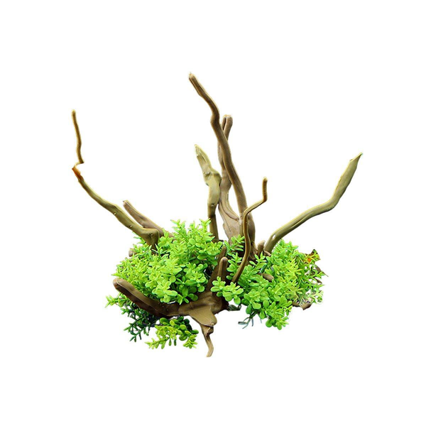 Aquarium Landscaping Decoration Artificial Wood And Plants Fish Tank Ornament Cm2502 Green Aquariums