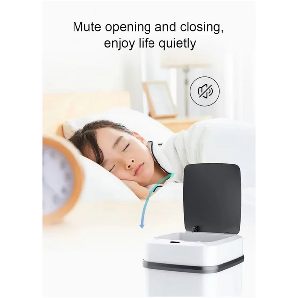 Automatic Sensor Trash Can Smart Touchless White Kitchen Bathroom Waterproof 13L Electric Garbage With Lid Rubbish Bins