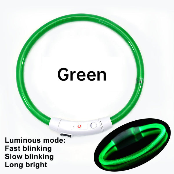 3 Mode Led Dog Collar Usb Rechargeable Detachable & Glowing Pet Safety Necklace For Night Dog Collars