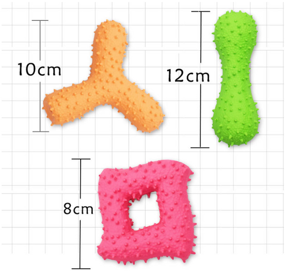 New Pet Latex Toy With Spiked Bone And Four Corner Square Sound Durable Teeth Cleaning Dog Dog Toys