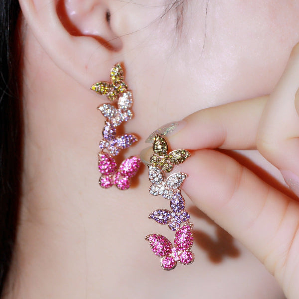 Veile Studios Butterfly Zircon Korean Style Versatile Jewelry Earrings