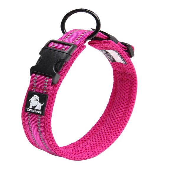 True Love Heavy Duty Reflective Dog Collar Pink S Dog Collars