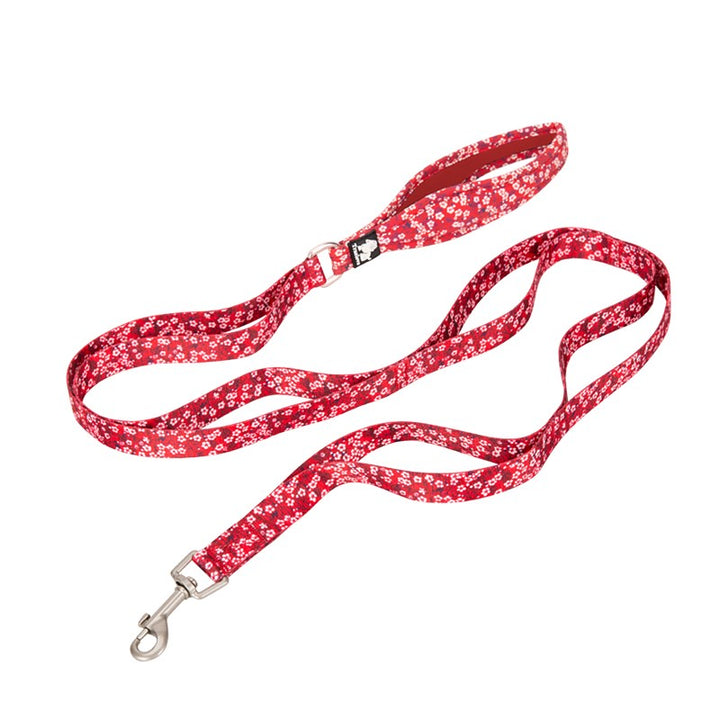 True Love Floral Multi Handle Dog Lead Red Leads & Head Collars