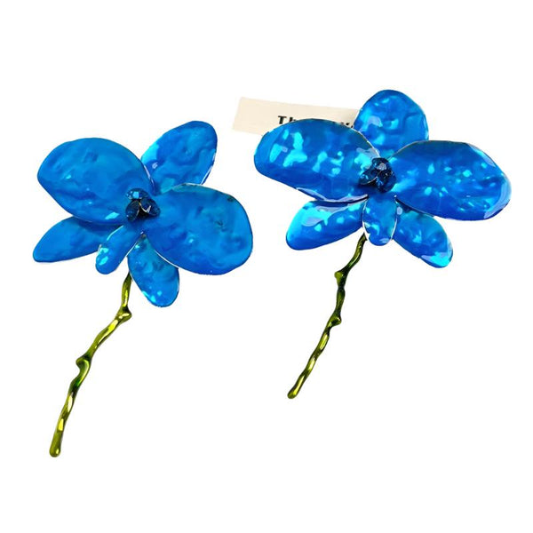 Veile Studios Enamel Drop Glaze Metal Large Flower For Artistic And Versatile Styling Earrings