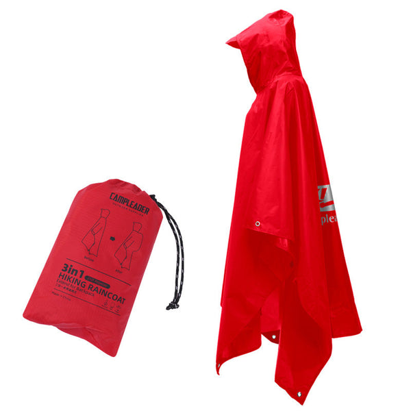 3 In 1 Waterproof Rain Poncho For Outdoor Use: Motorcycle Camping Hiking & Travel Raincoats