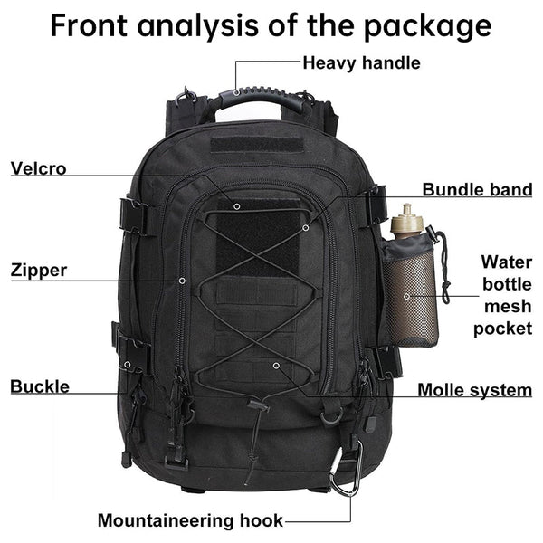 65L Men's Outdoor Tactical Backpack: Large Capacity Ideal For Hiking Camping And Travel. Military Style Rucksack Rucksacks