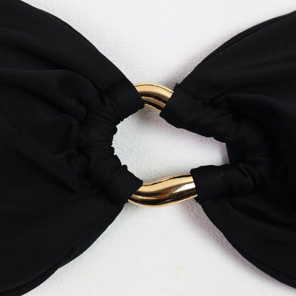 2 Piece Set Low Waist  Tight Fitting Strapless Split Womens Swimsuit Swimwear