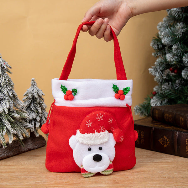 Christmas Apple Bag Cartoon Gift Shopping Drawstring Character Tote Decoration Gift Bags