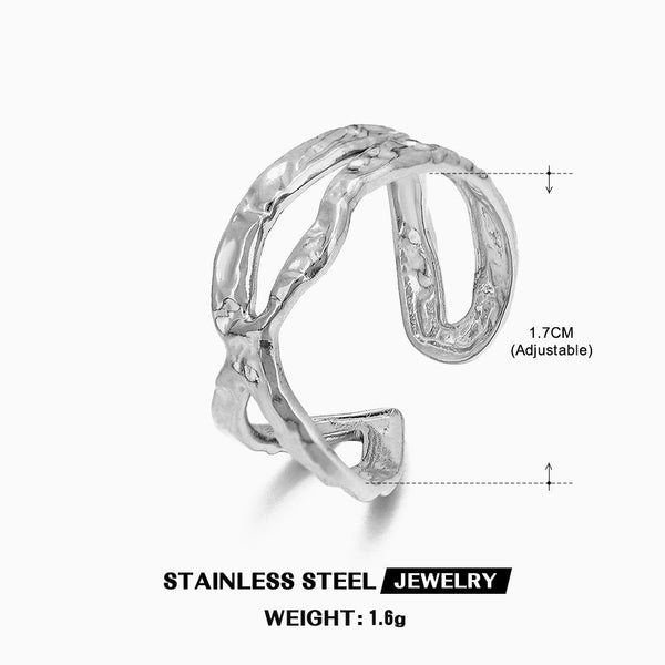And American Fashion Personality Simple Line Cross Opening Ring Rings