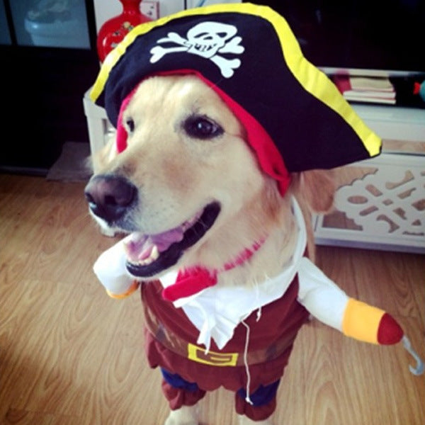 Pet Pirate Transformation Dog Clothes Set Teddy Halloween Christmas Costumes Dog Clothing & Shoes