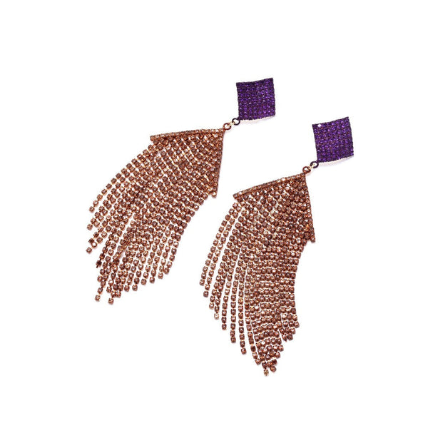 Veile Studios Temperament Diamond Rhinestone Long Dangle For Women Jewelry Earrings