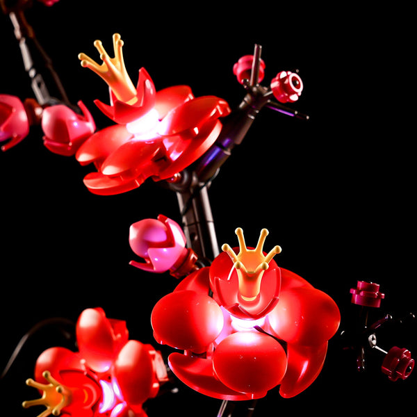 Compatible With Lego 10369 Plum Blossom Led Lighting Toys Decorative Lights Potted Plants Series Building Blocks