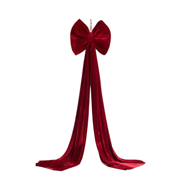 Large Wine Red Christmas Bow Big Festive Tree Topper Decoration For Xmas Seasonal Decorations