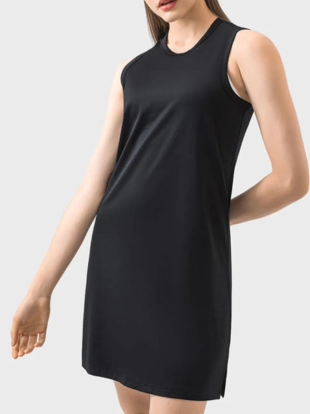 Round Neck Sleeveless Active Dress Dresses
