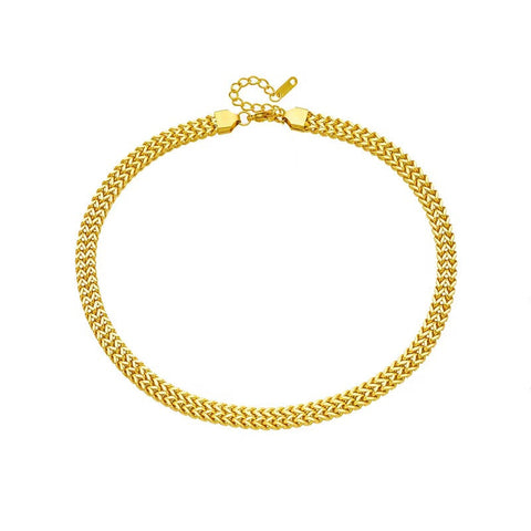 Veile Studios 316L Stainless Steel Gold Colour Thick Chain Choker Necklace For Women Punk Jewelry Necklaces & Pendants