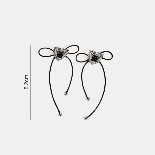 Stainless Steel Wax Rope Heart Earrings