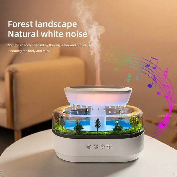 Smart Cool Mist Raindrop Air Humidifier For Garden Landscape Christmas Tree White Noise Oil Aroma Diffuser Portable Humidifiers