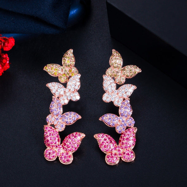 Veile Studios Butterfly Zircon Korean Style Versatile Jewelry Earrings
