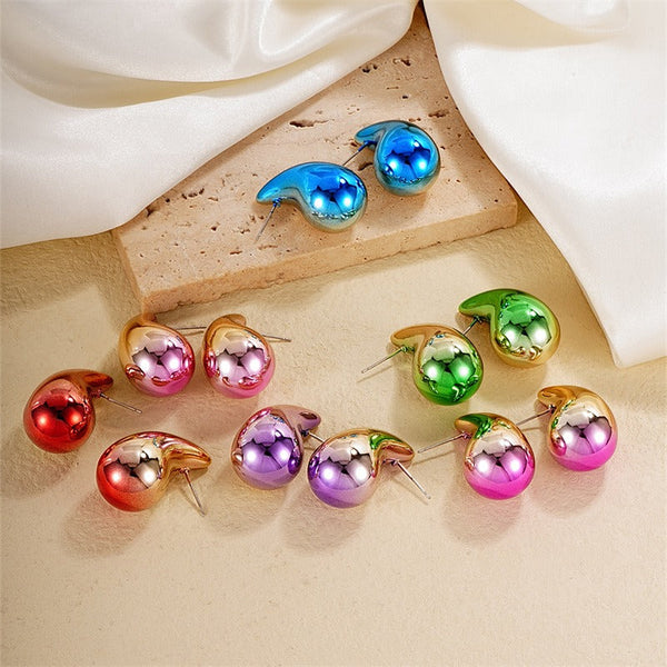 Veile Studios Gradient Colour Hollow Water Drop For Women Fashion Jewellery Accessories Earrings