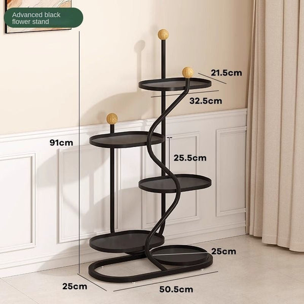 Mobile Flower Stand With Wheels Multi Layer Metal Plant Shelf For Living Room And Balcony Floor Standing Planter Rack Plant Stands