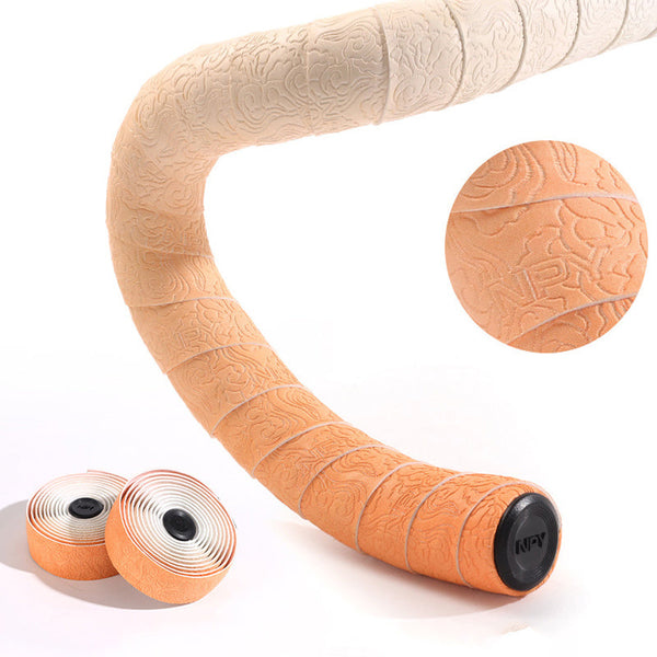 Road Bike Handlebar Tape: Double Pinyin Cloud Pattern Gradient Color Comfortable Shock Absorbing Breathable Handlebar Grips Tape & Pads