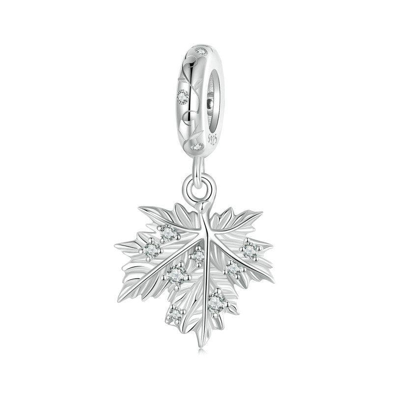 Veile Studios Silver Charm Original Maple Leaf Pendant S925 Bracelet Beads Decoration Bracelets