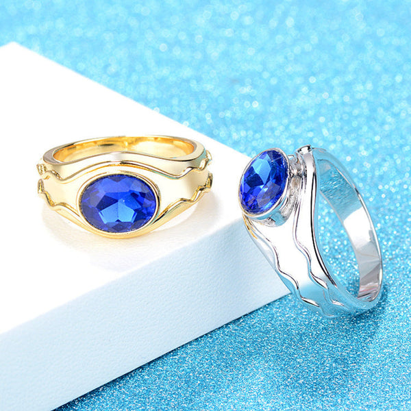 Simple Elegant Mens Ring Artificial Gemstones Silver Gold Plated Rings
