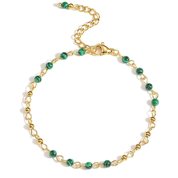 Retro Style Bead Splicing Women's Bracelet Light Luxury Niche Simple Temperament Stainless Steel Jewelry Bracelets