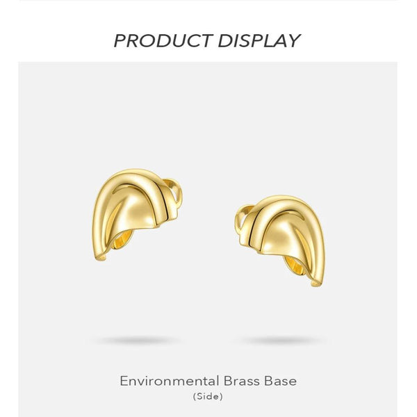 Veile Studios Auricle Ear Cuff Clip On For Women Non Piercing Gold Plated Cuffs Earrings