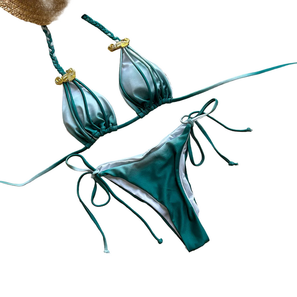 Style Bikini With Tie Dye Design For Women Swimwear