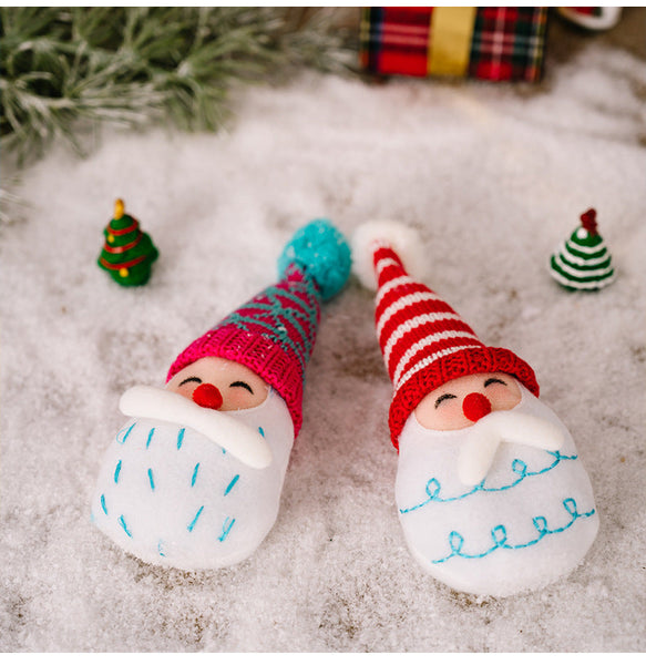 Christmas Decoration Cartoon Striped Pom Hanging Ornament Pointed Hat Old Man Head Tree Seasonal Decorations