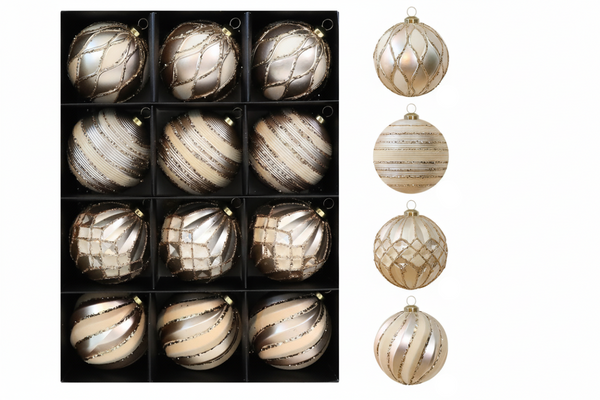 Hand Painted Christmas Ball Decorations 8Cm/12Pcs Matte Balls Tree Ornaments Seasonal Decorations