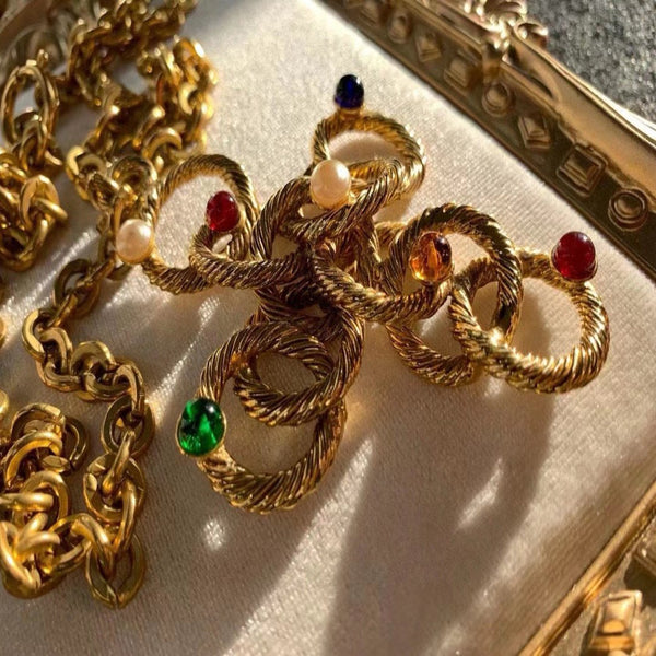 Veile Studios Medieval Fragrant Home Vegetarian Gold Cross Chain Necklace Copper Necklaces & Pendants