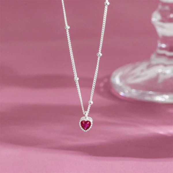 925 Sterling Silver Zircon Heart Interlocking Necklaces For Women Luxury Quality Jewelry Gift Female Necklaces & Pendants