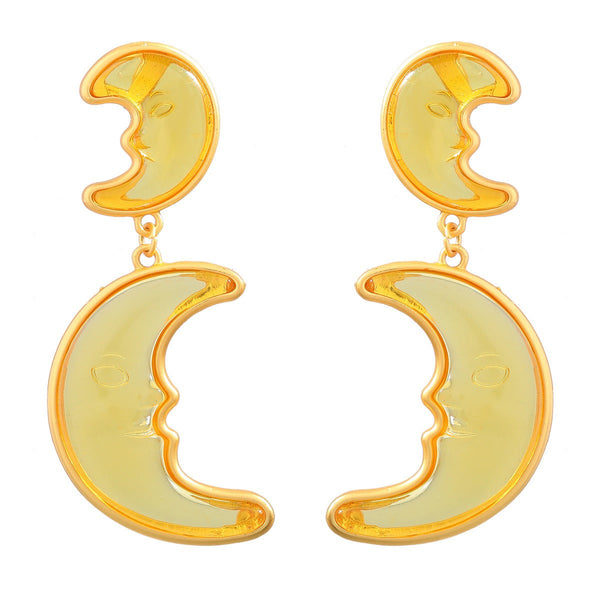 Veile Studios Alloy Resin Moon For Women Earrings