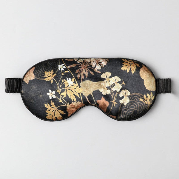Double Sided Imitation Silk Eye Mask Satin Protection Blackout Sleep Mulberry Printed Spot Wholesale Eye Masks