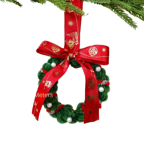 Twisted Stick Fabric Christmas Wreath Ornament Diy Tree Decoration Bow Finished Product Seasonal Decorations