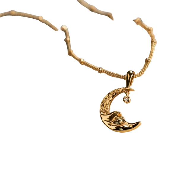 18K Gold Plated Moon Pendant Necklace Necklaces & Pendants