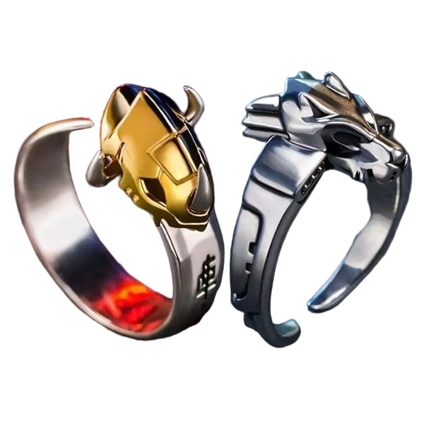 Classic Digimon Ring Tyrannomon Sword Metal Garurumon Anime Thai Silver Couple For Men And Women Rings